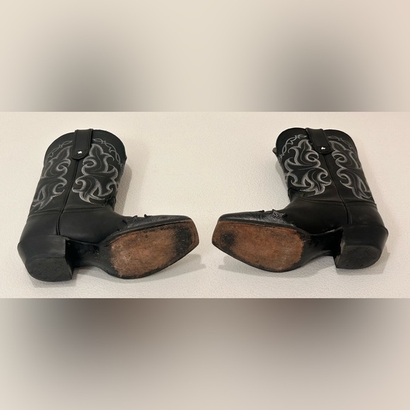 Tony Lama Womens (VF3033) Vaquero 11” Black Veil leather Cowgirl Boots Size 6B - Picture 11 of 14